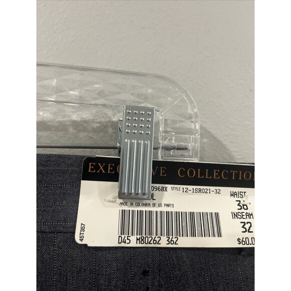 Executive Collection 100% Wool Gray Striped Dress Pants Size 36x32 - Picture 3 of 6